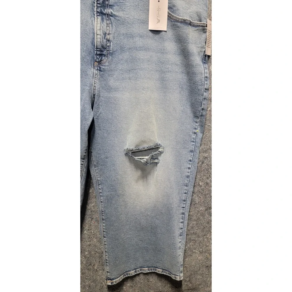 Jessica Simpson Women's Buttercup Wide Leg Boyfriend Medium Wash Jeans 24W NWT